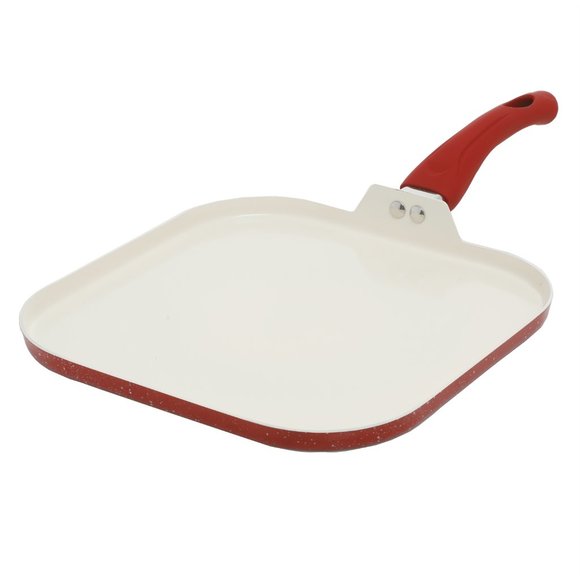 OSTER SAN JACINTO 9PC COOKWARE SET, RED SPECKLE, WHITE CERAMIC INTERIOR - Picture 3 of 9